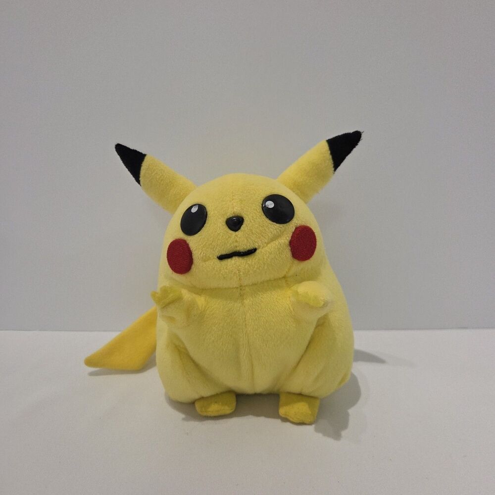 Vintage Pokemon Fat Pikachu Plush Wide Toy Stuffed